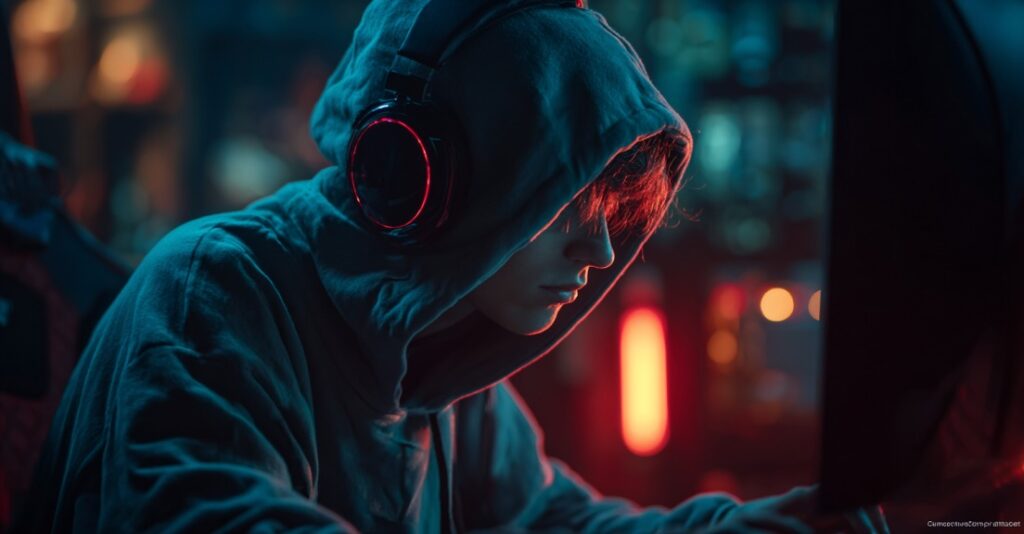 Hacker targeting online gamer